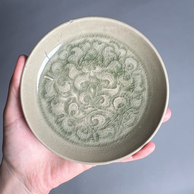 明代 青釉印花盘 - 图6