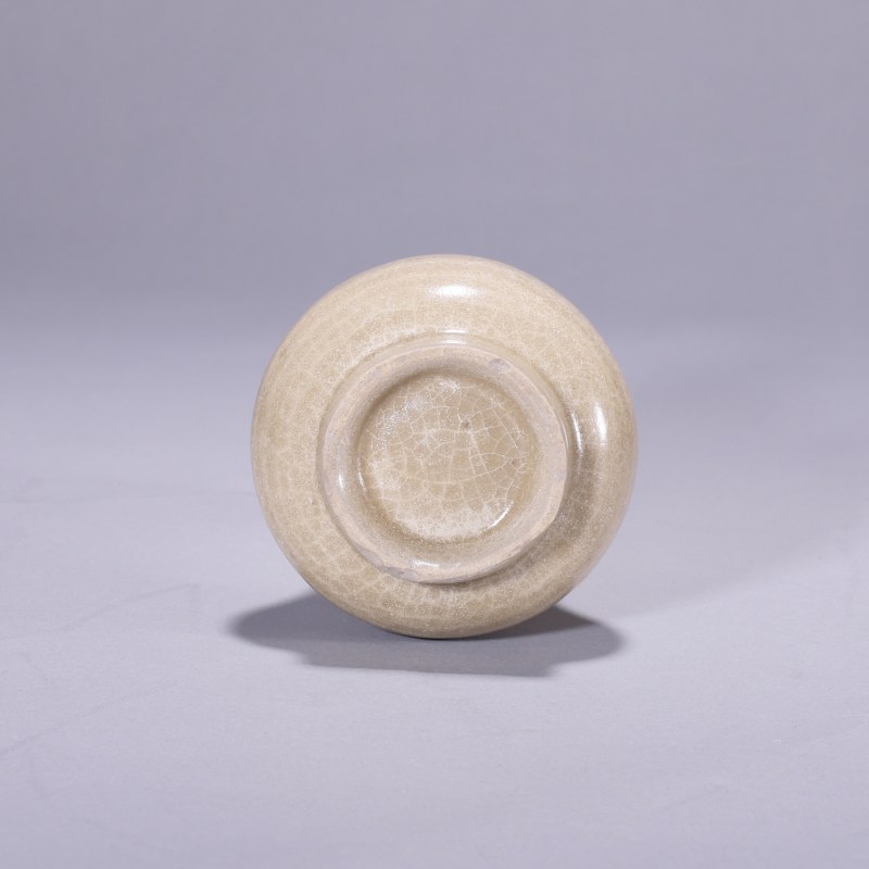 明代 米黄釉箸瓶 - 图3