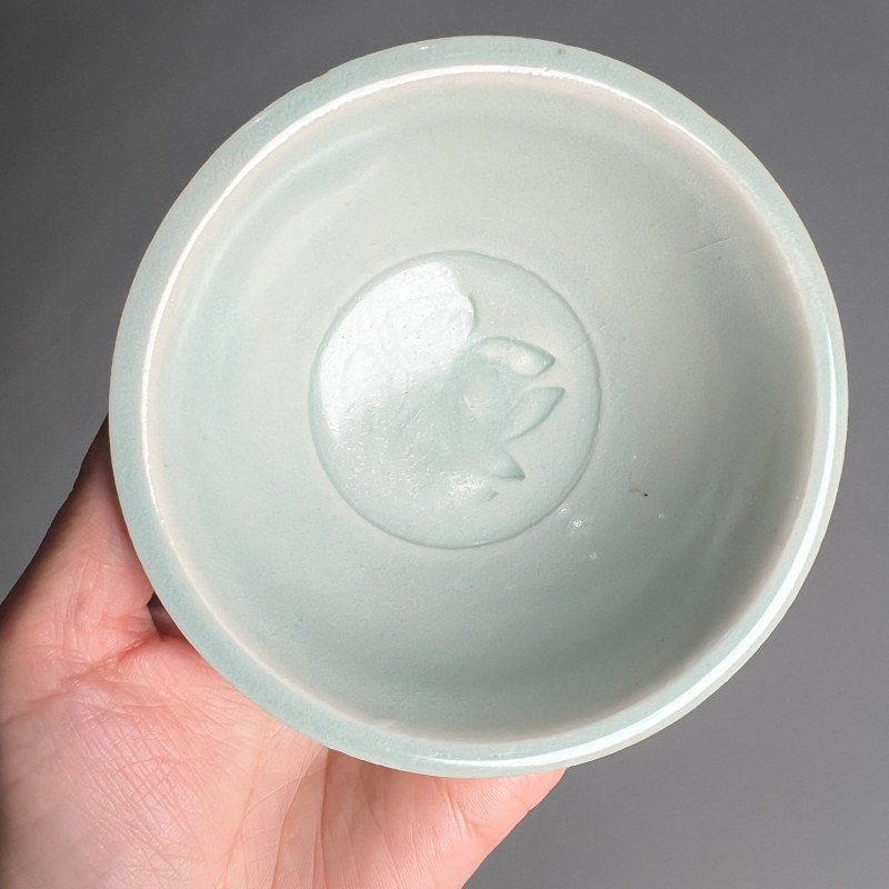 明代 青白釉印花洗一对 - 图4