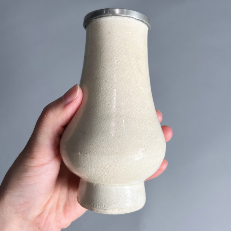 明代 白釉箸瓶 - 图4