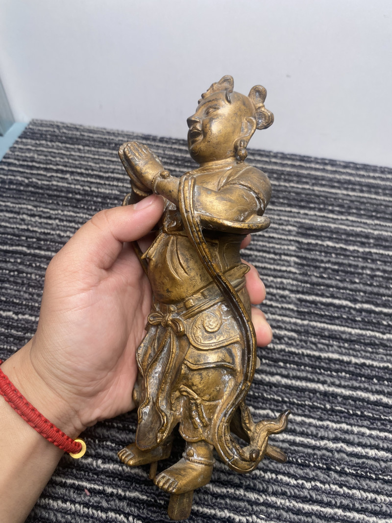 明 铜善财童子立像 - 图9