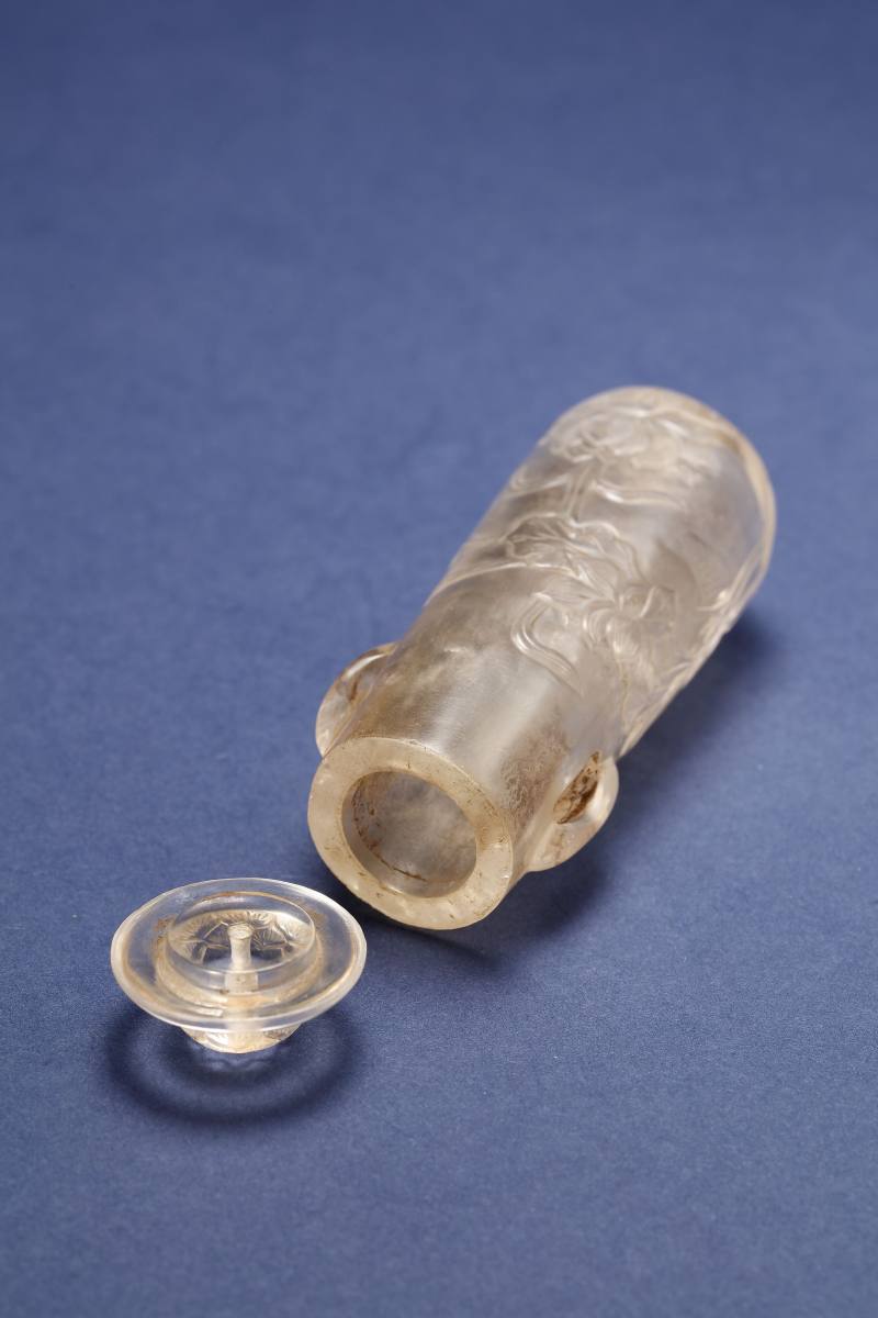 清 荷塘佳趣纹水晶双耳香囊 - 图4