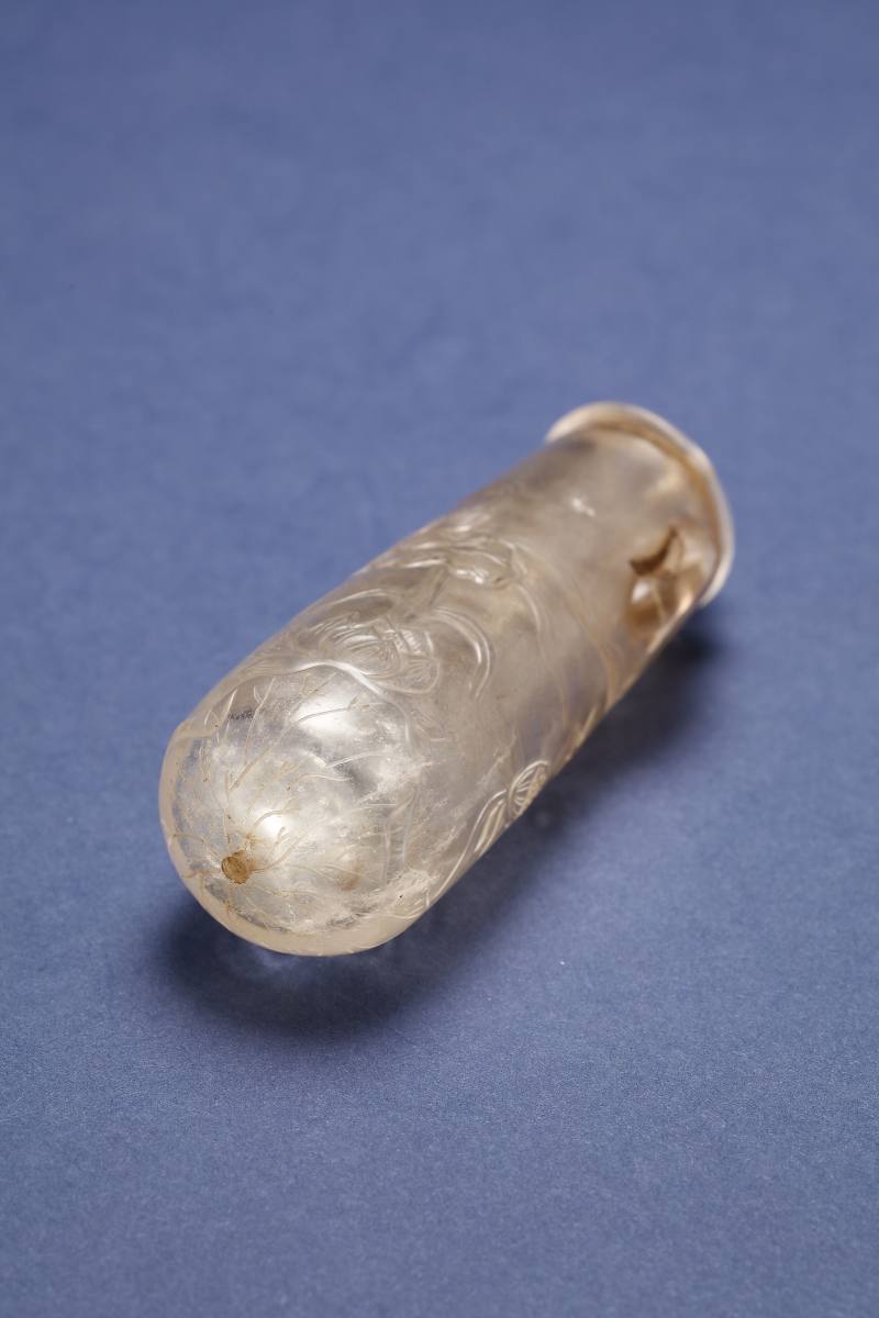 清 荷塘佳趣纹水晶双耳香囊 - 图5