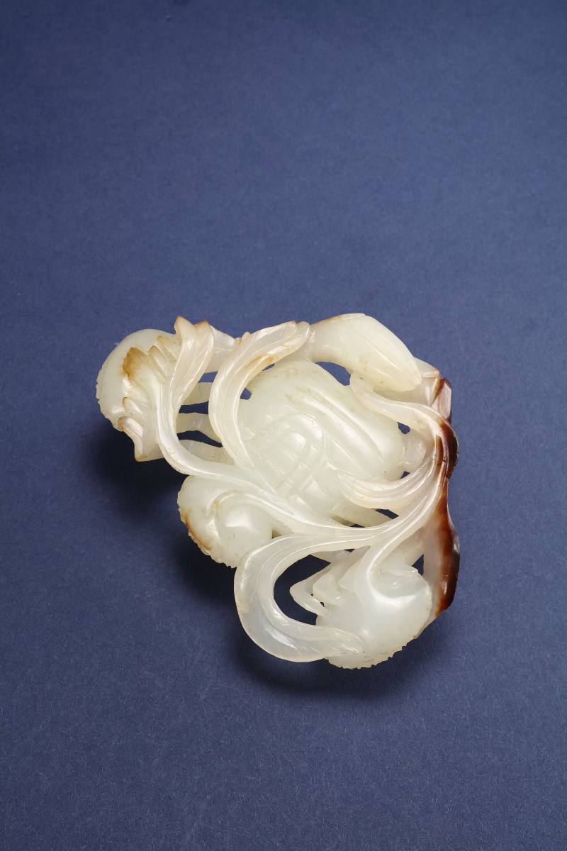 清 白玉八方来财摆件 - 图5
