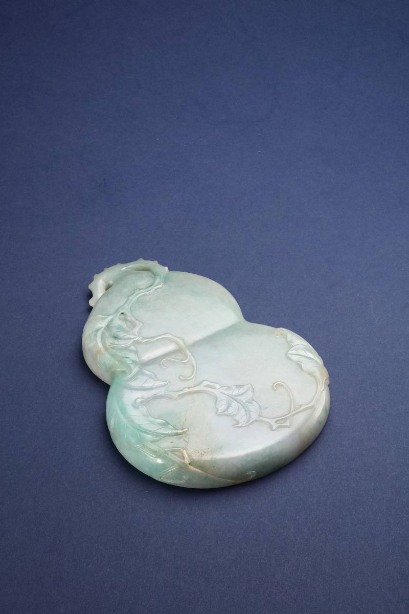 清 翡翠葫芦形水洗 - 图2