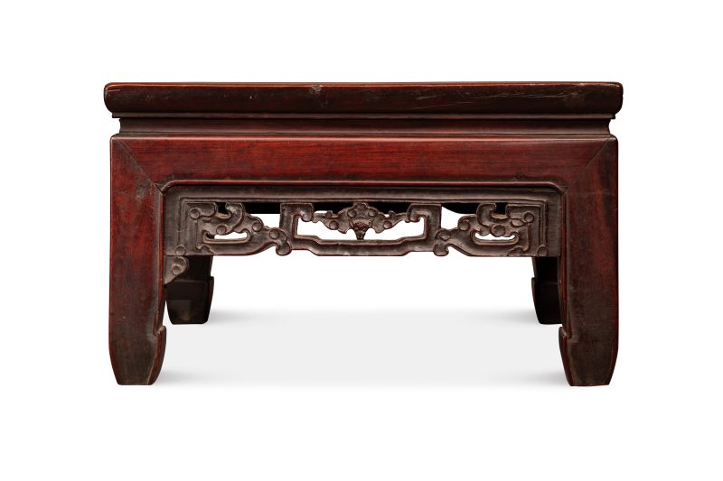 清 老红木有束腰方形案上几 - 图3
