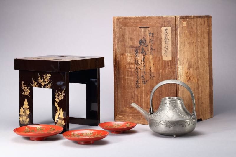 明治时期（1868-1912） 松竹梅纹酒具一套