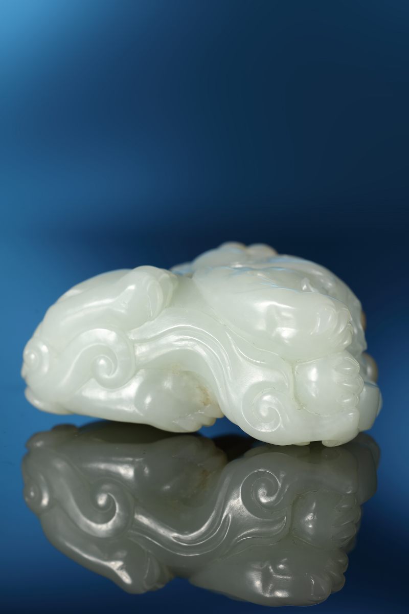 当代 “招财纳福”和田玉貔貅把件 - 图5
