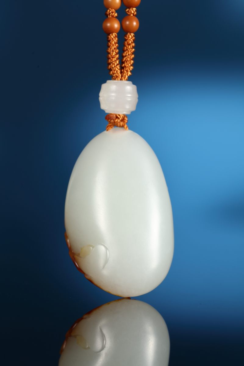 当代 和田玉红皮籽料弥勒佛挂件 - 图4