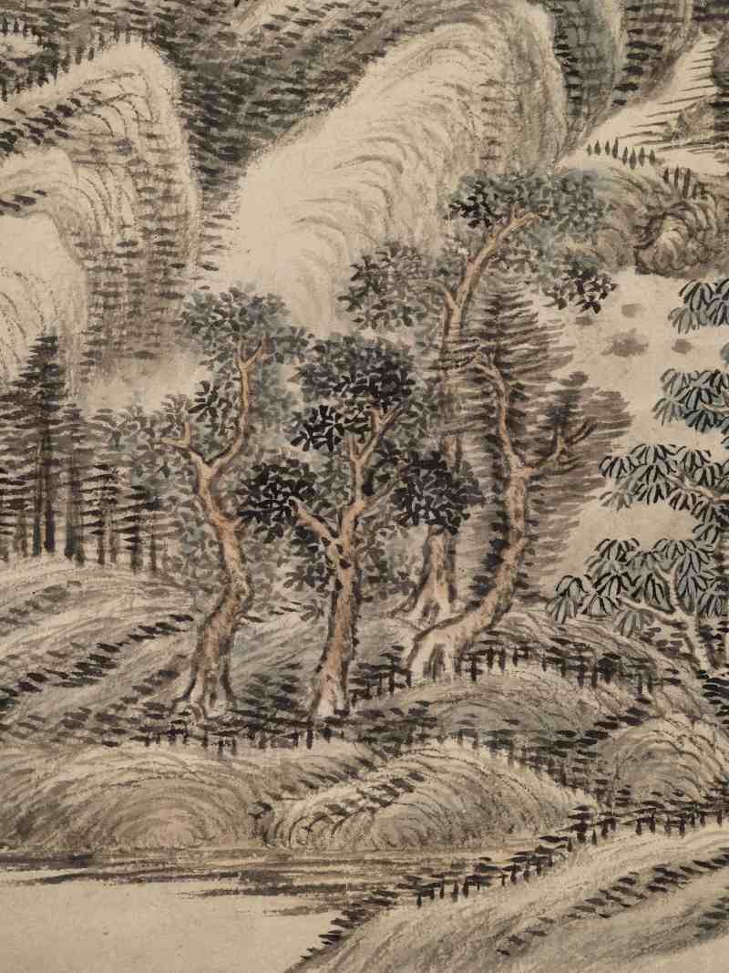 庚申（1680年）作 王翚（款） 仿元人山水二帧 - 图8