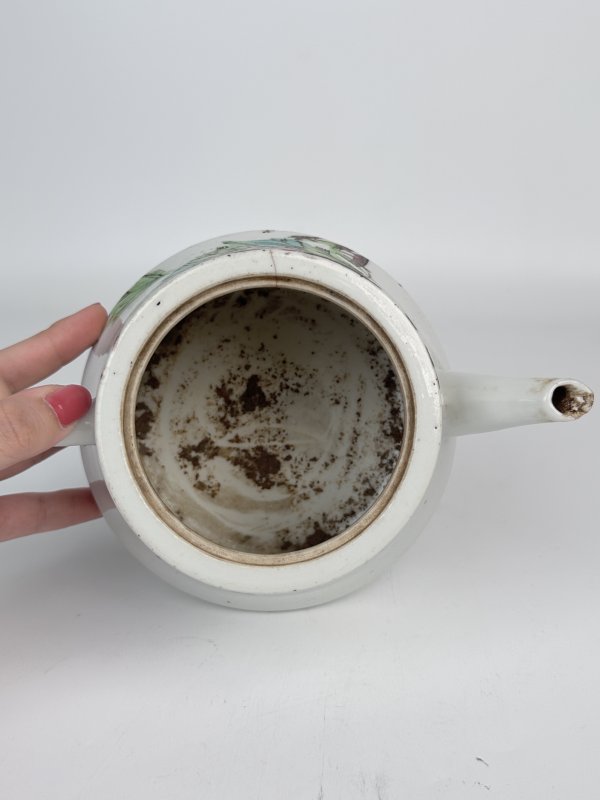 民国浅绛彩画花鸟茶壶 - 图7