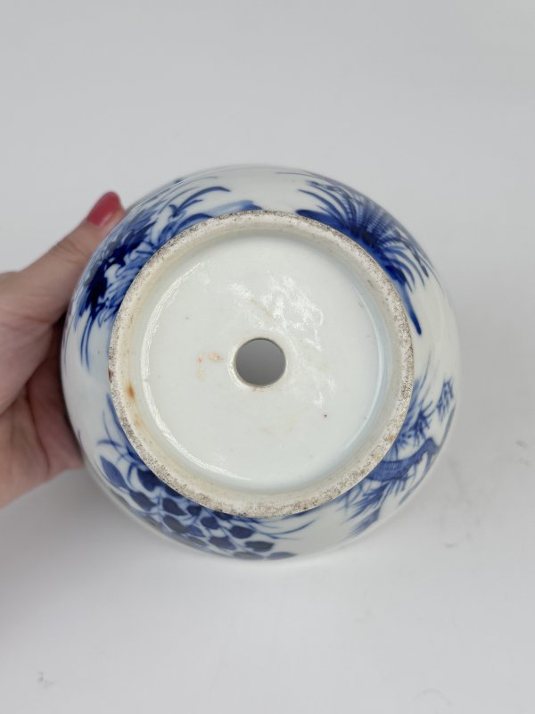 清晚期青花四季花卉纹花盆 - 图8