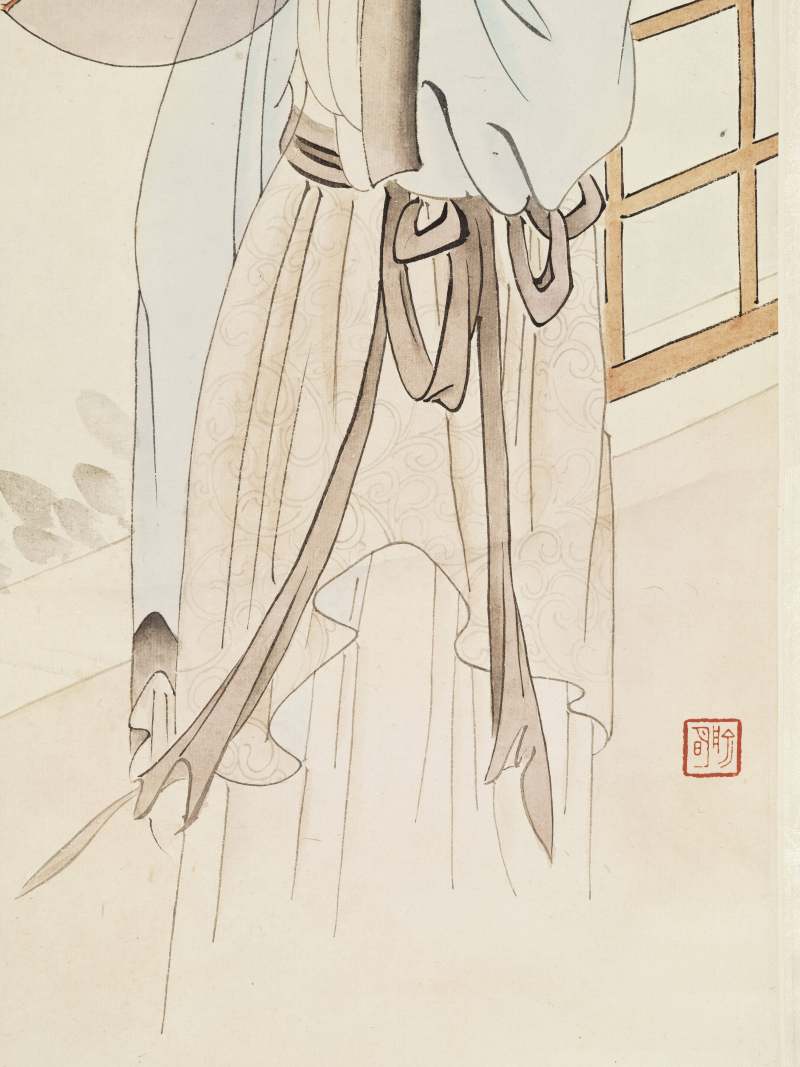 俞明 执扇仕女 - 图5