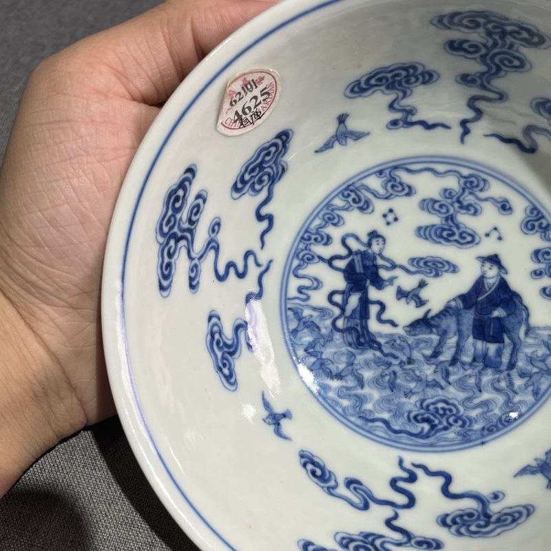 清粉彩外洋彩内青花人物故事碗 - 图9