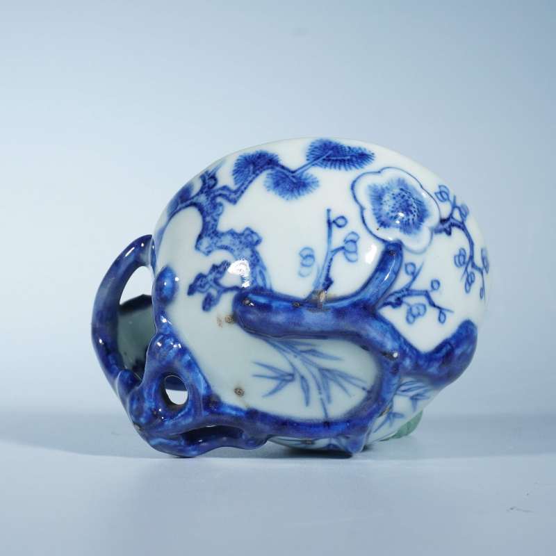 清中期青花梅花压手杯 - 图3