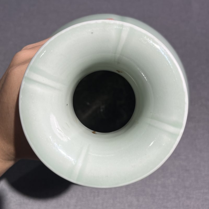 清翠青釉玉壶春瓶 - 图8