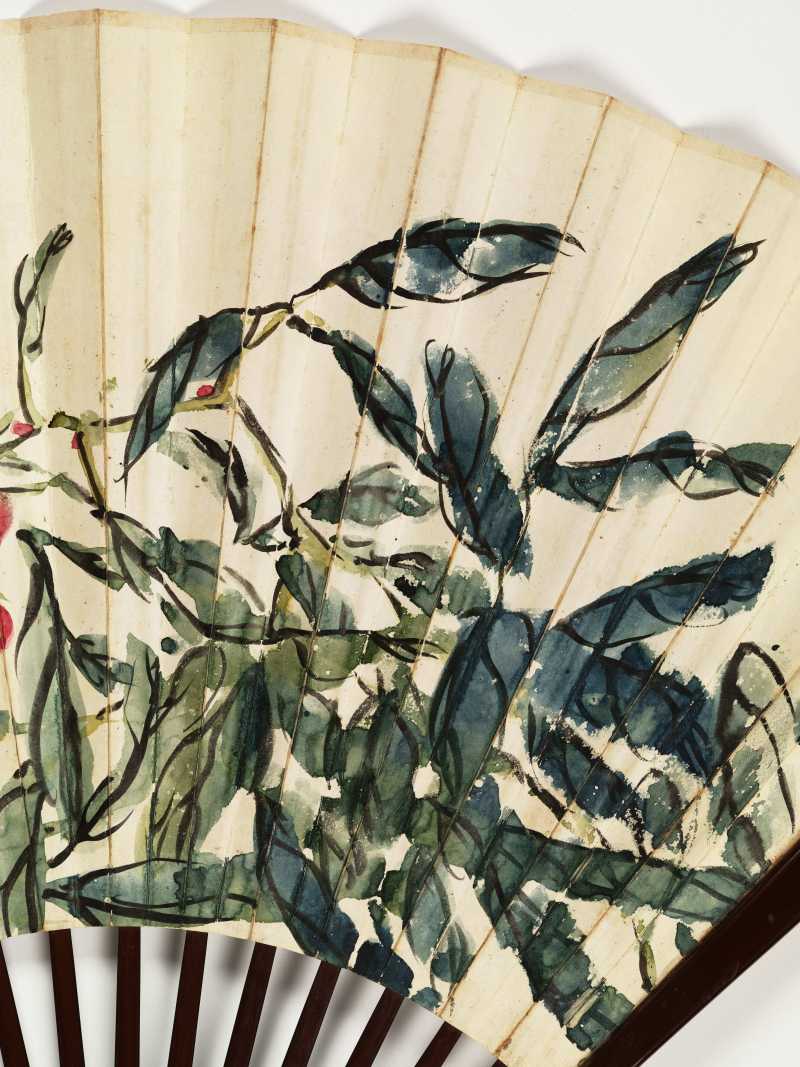 戊午（1918年）作 武曾保 牡丹·雨竹 - 图4