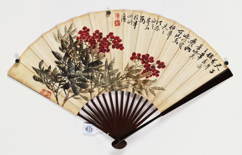 辛未（1931年）作 汤滌、黄山寿、金梦石 山水成扇两柄 - 图2