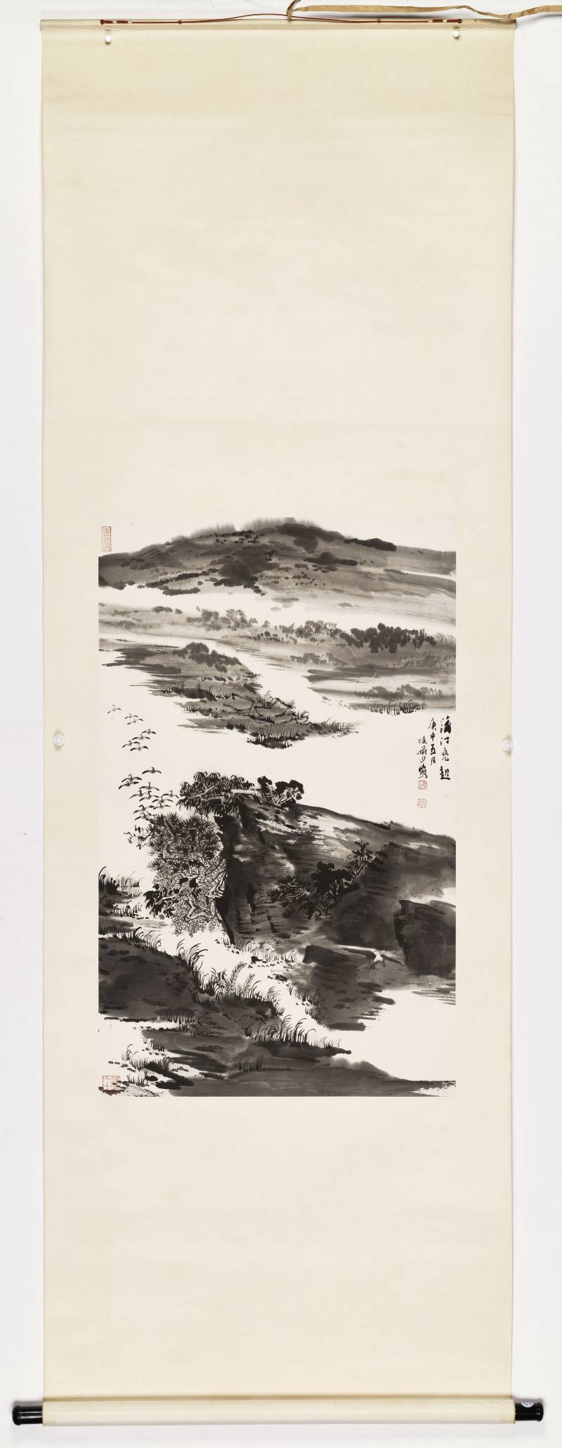 庚申（1980年）作 陆俨少 蒲汀凫起 - 图2