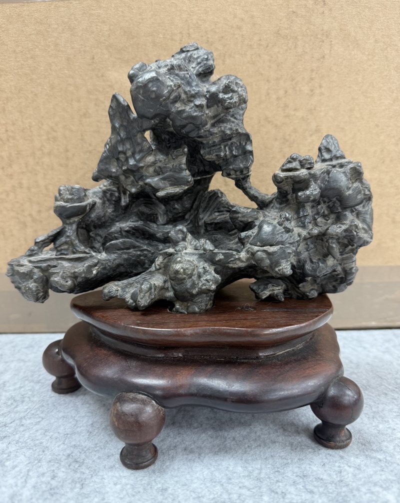明 珍珠靈璧山子 - 图2