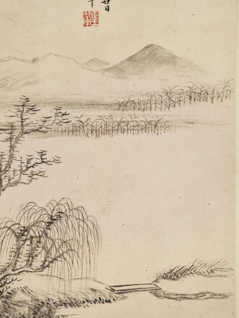庚申（1680年）作 王翚（款） 仿元人山水二帧 - 图15