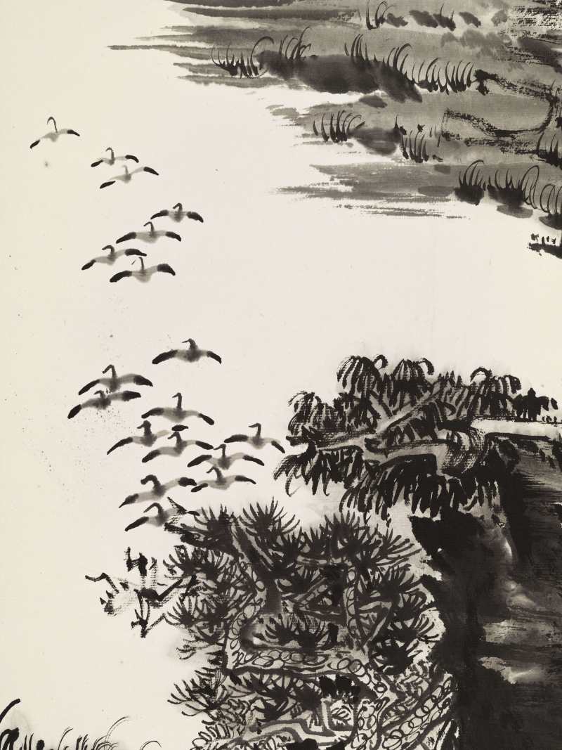 庚申（1980年）作 陆俨少 蒲汀凫起 - 图4