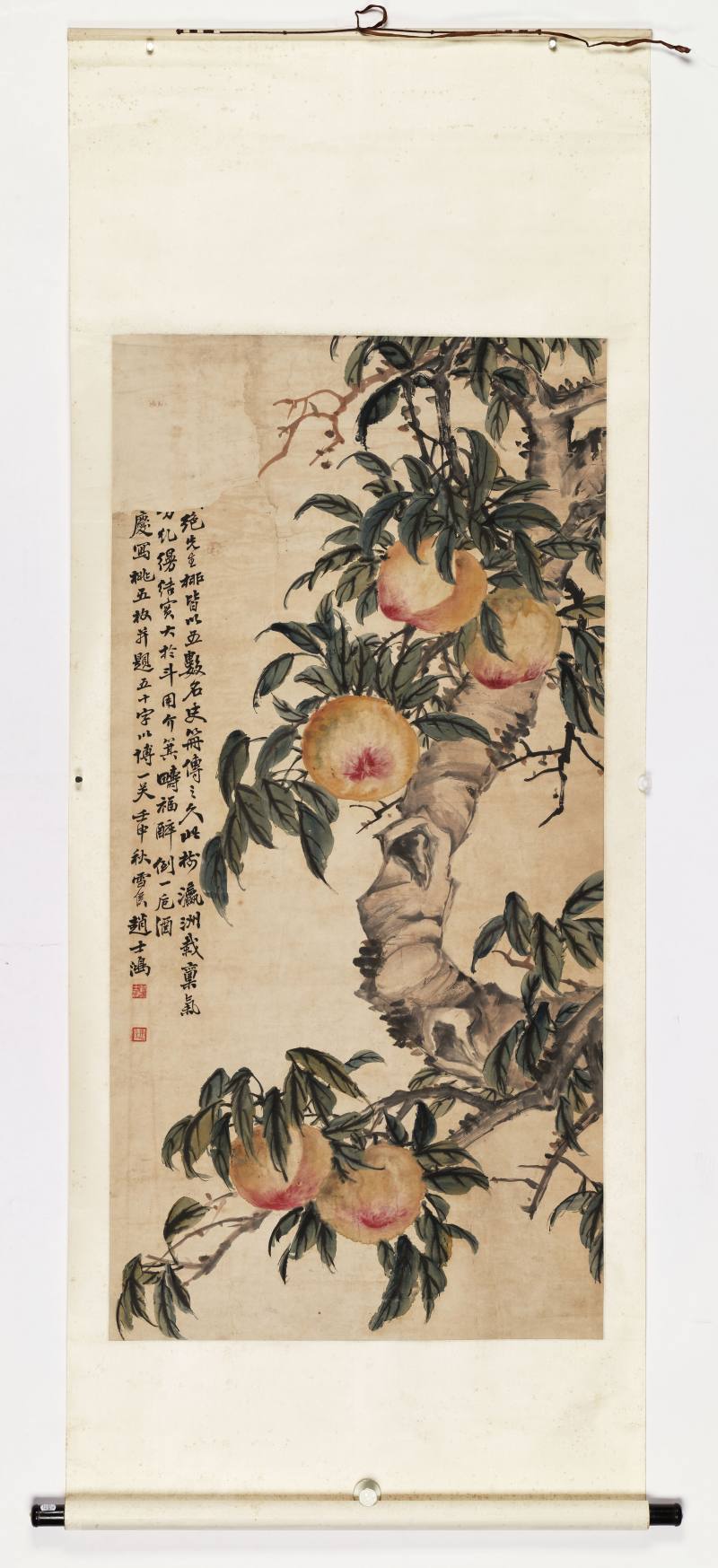 壬申（1932年）作 赵士鸿 五桃图 - 图2