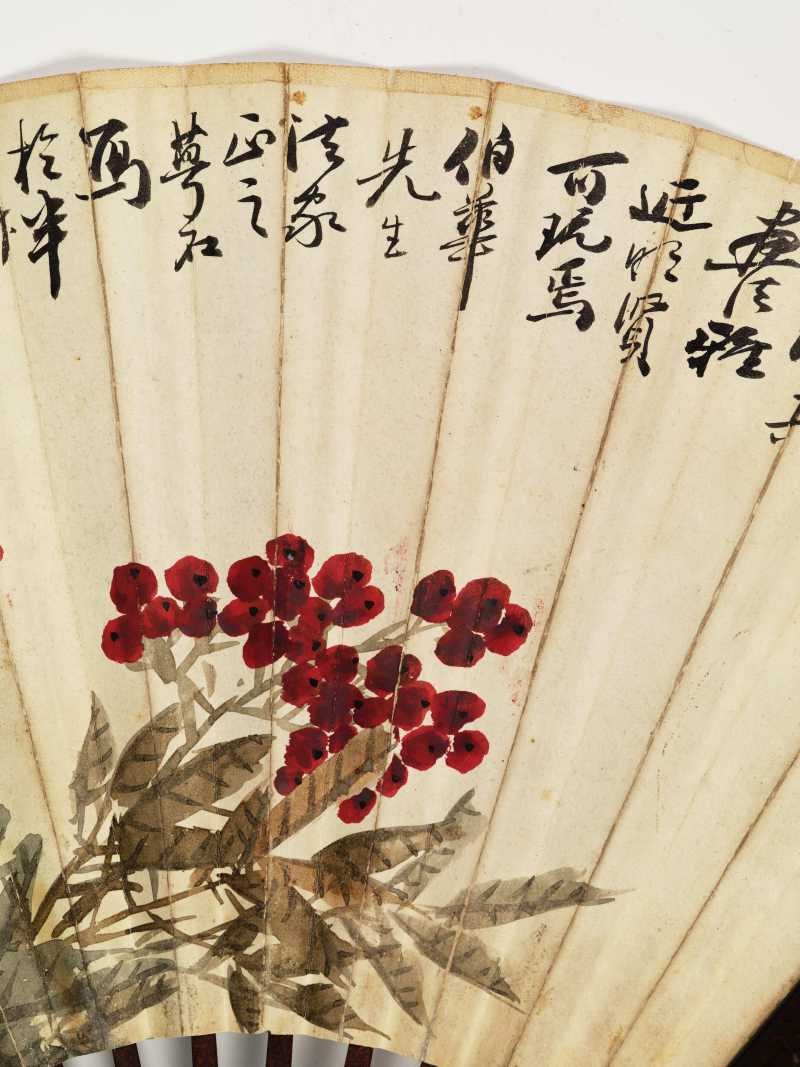 辛未（1931年）作 汤滌、黄山寿、金梦石 山水成扇两柄 - 图4