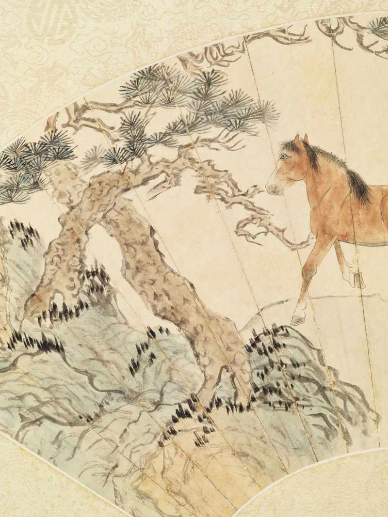 溥儒 松下双骏 - 图4
