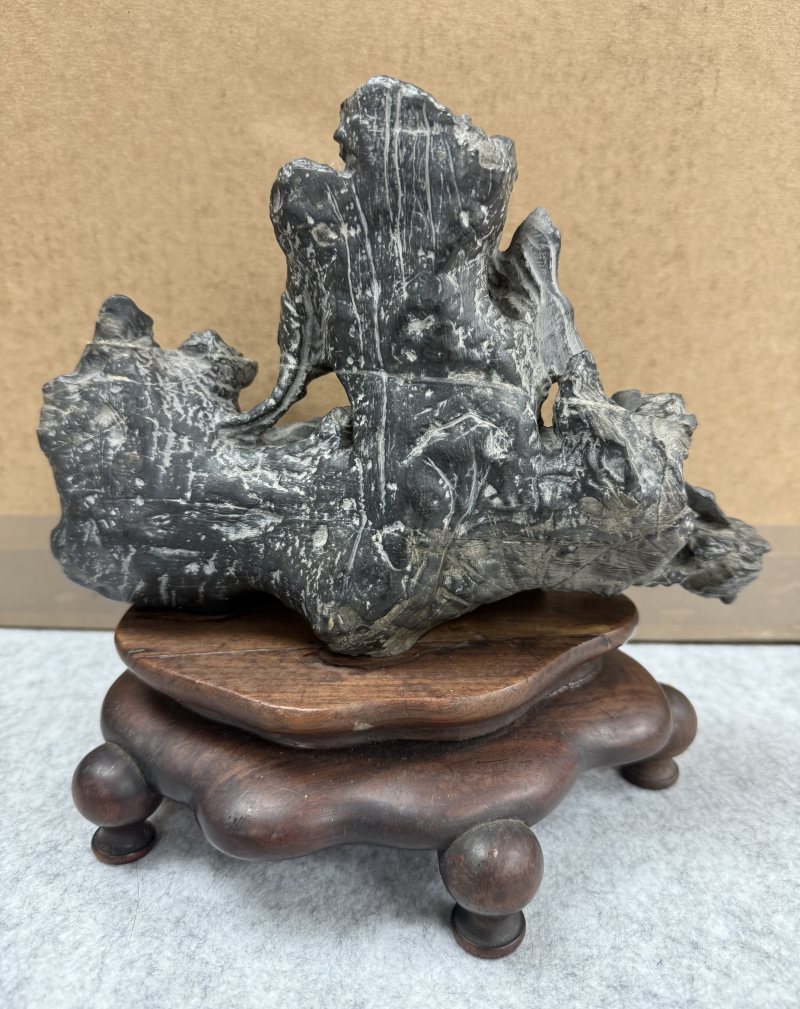 明 珍珠靈璧山子 - 图3
