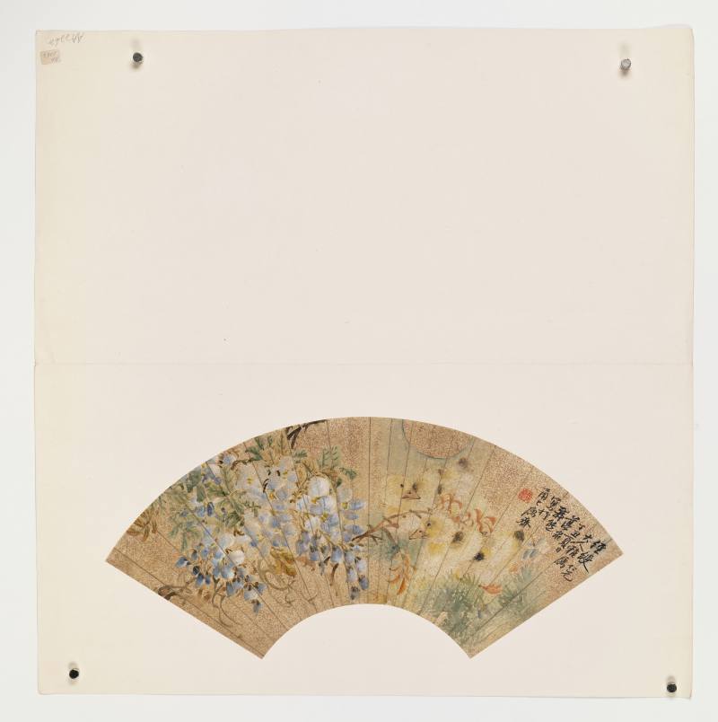 庚寅（1890年）、己丑（1889年）作 朱偁、陆恢、朱梦泉 花鸟三帧 - 图2