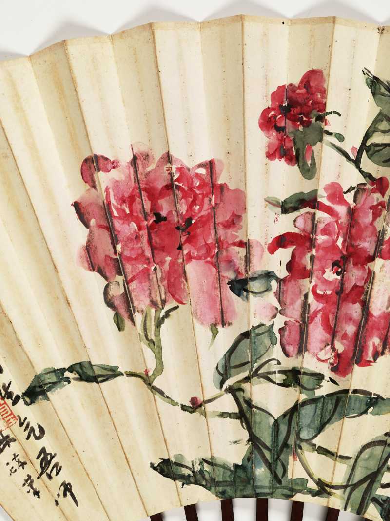 戊午（1918年）作 武曾保 牡丹·雨竹 - 图6