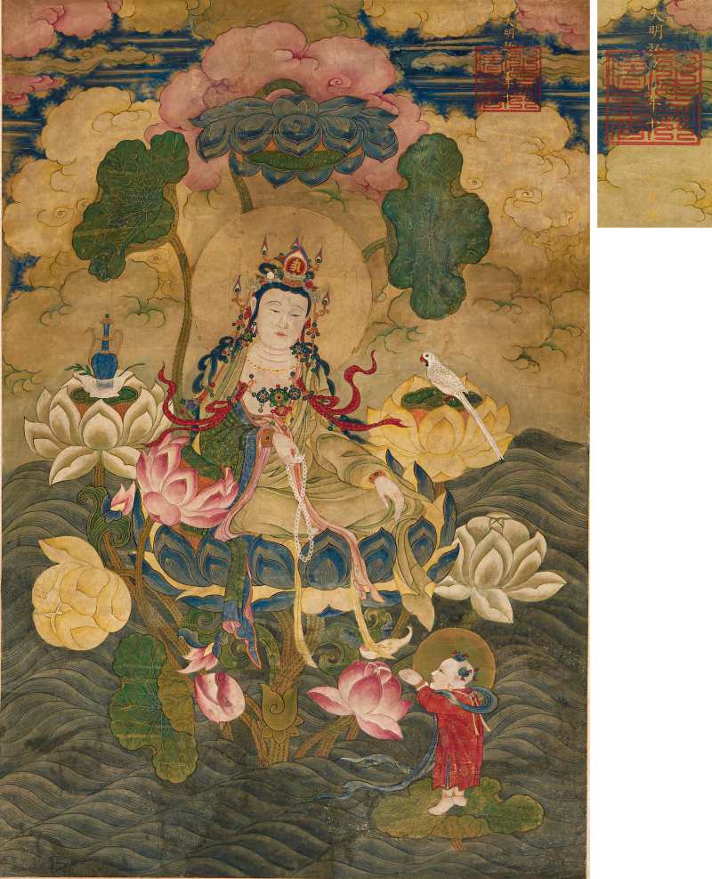 清 送子觀音畫像 - 图1