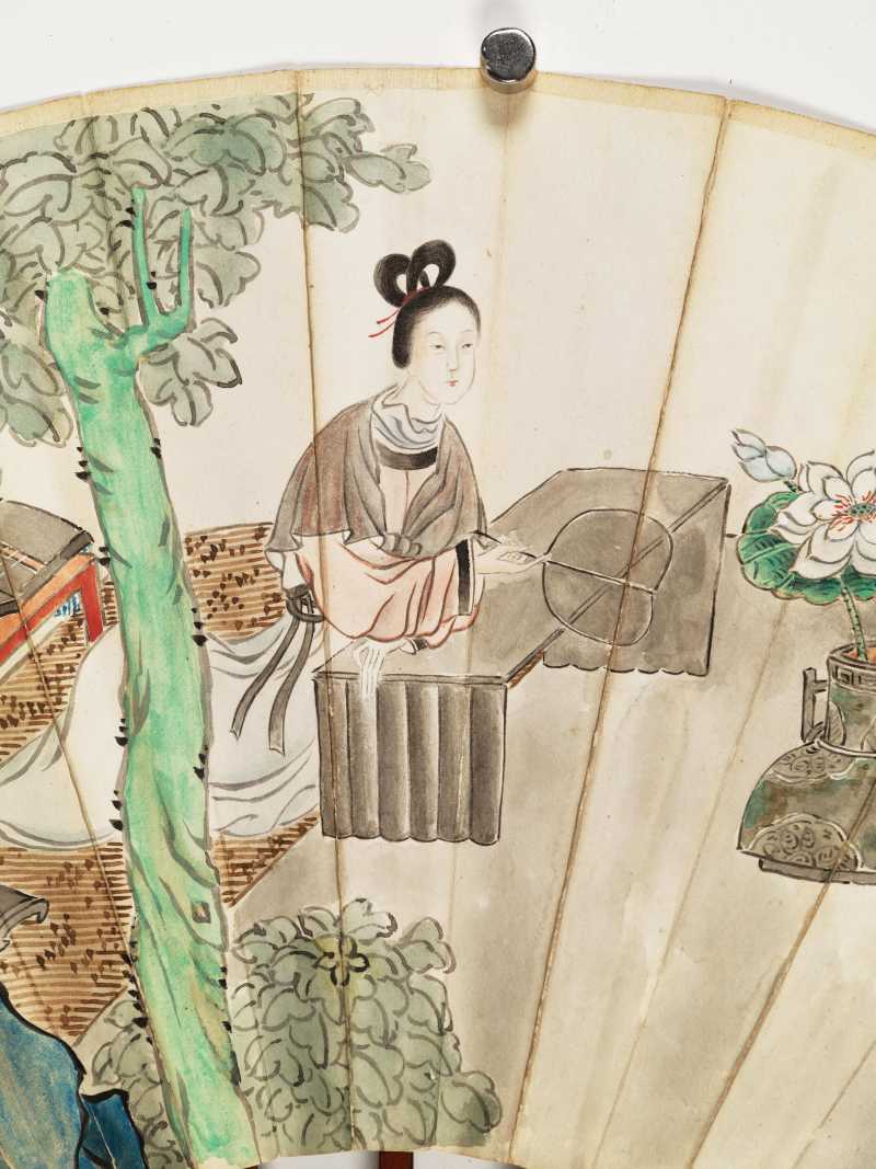 玄默掩茂（1922年）作 吴仲熊 停琴赏荷·铸剑图 - 图12