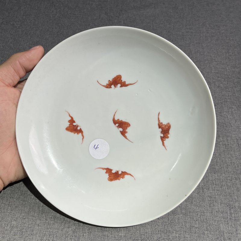 清嘉庆粉彩福寿纹盘 - 图4