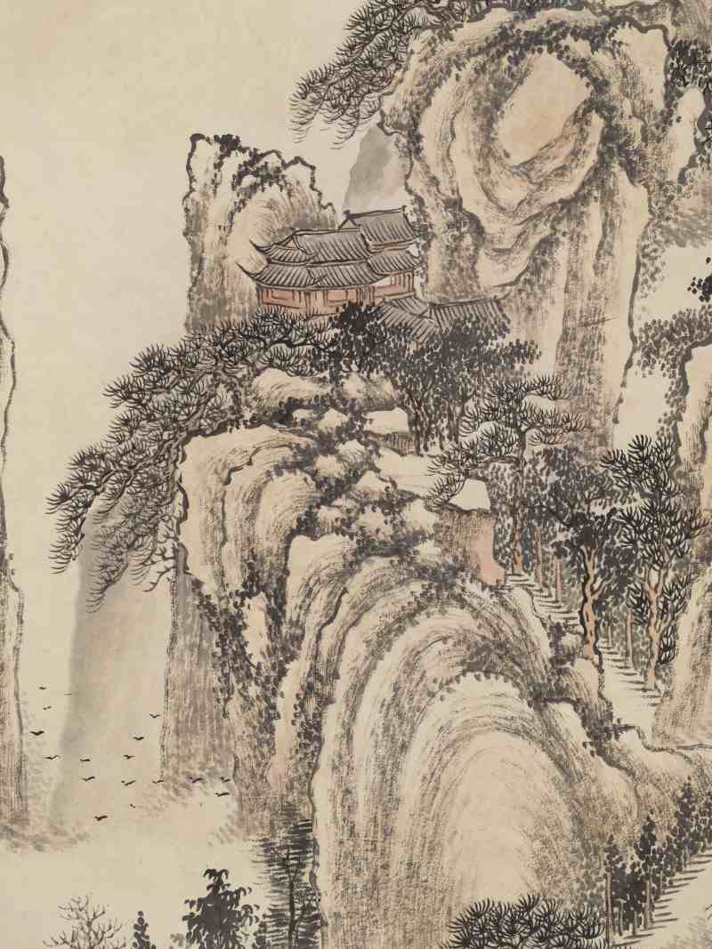 壬戌（1922年）作 顾颐 秋山策杖 - 图9