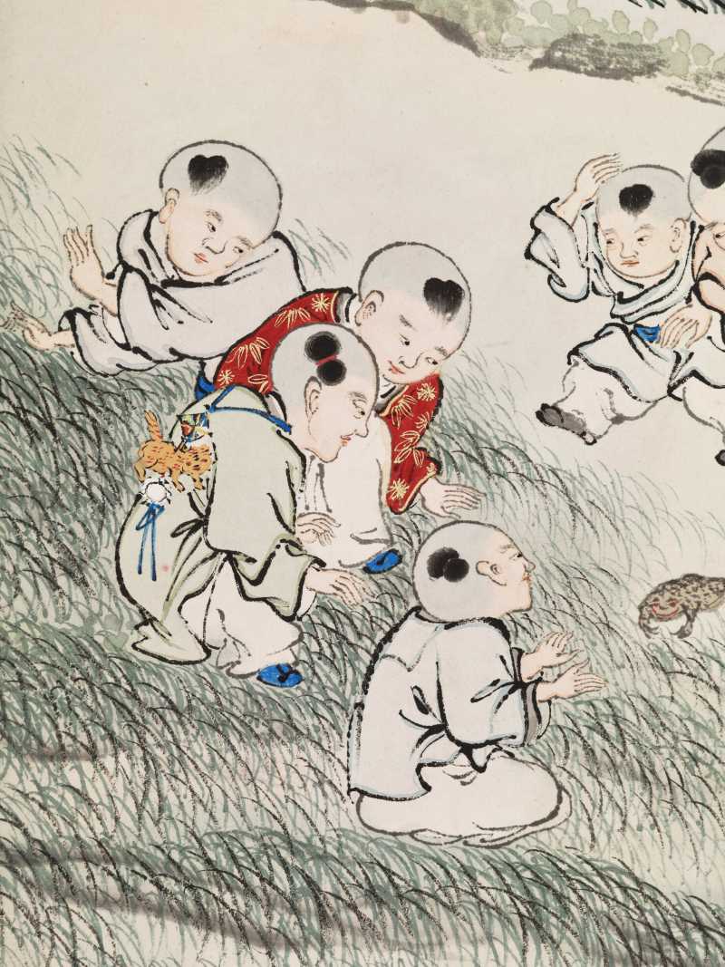 顾让 百子四屏 - 图22