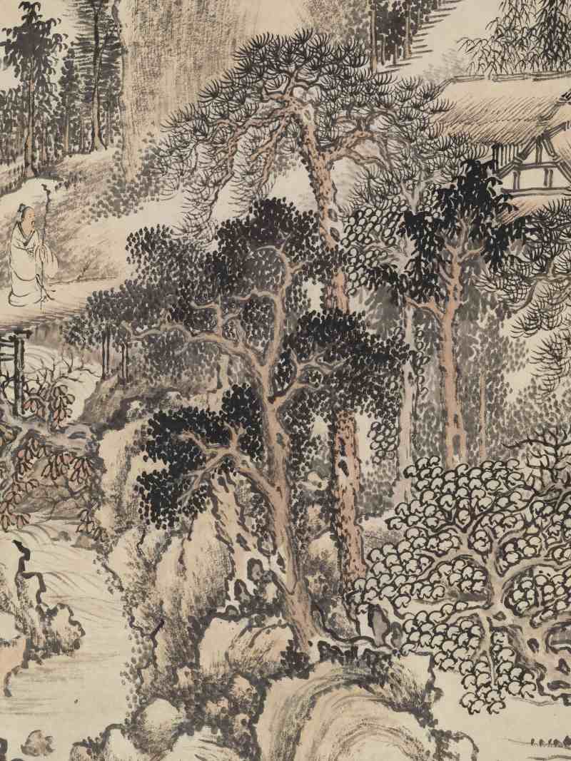 壬戌（1922年）作 顾颐 秋山策杖 - 图11