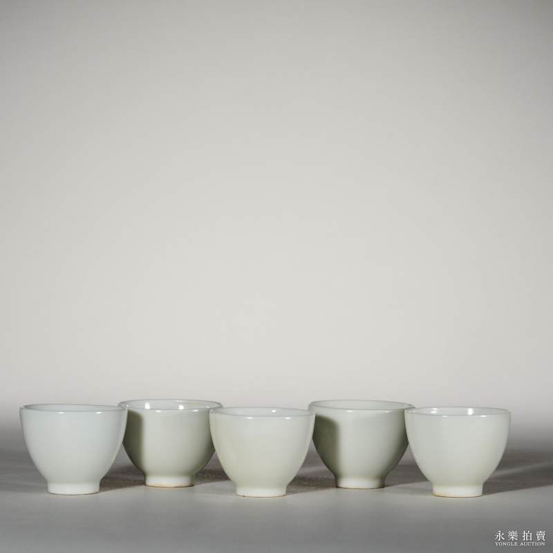 清 白釉酒杯（五只） - 图3