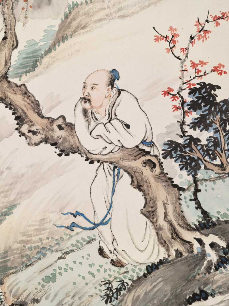 丁丑（1877年）作 莲溪、姚琛 花卉人物四帧 - 图25