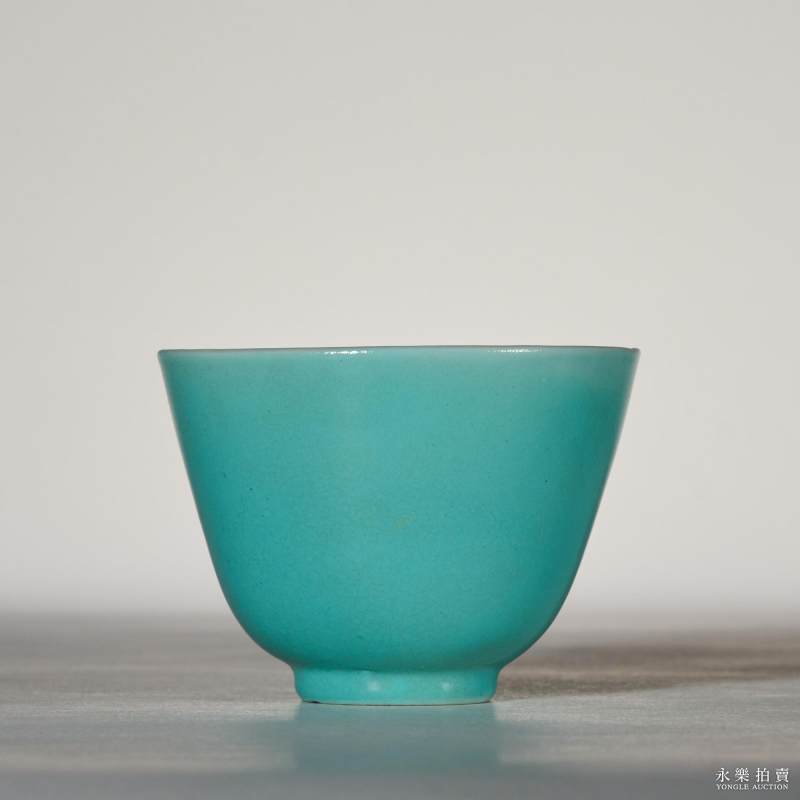 清光绪 胡氏湖水绿釉单色茶圆