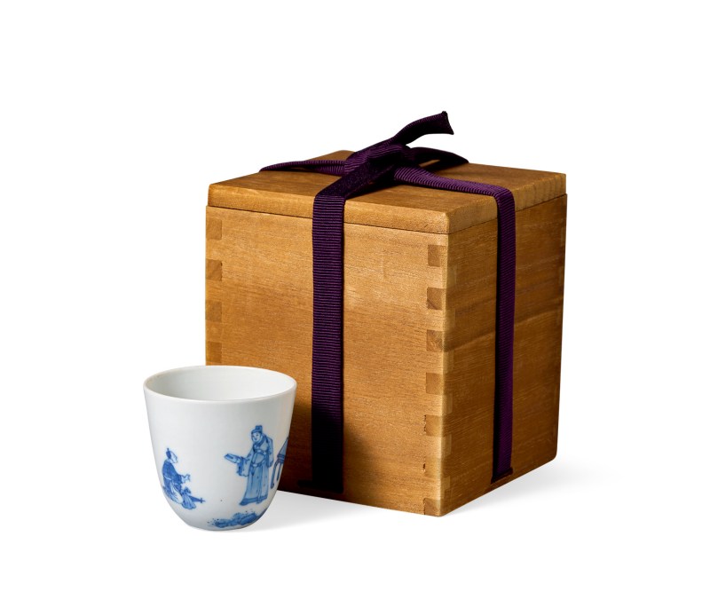 清康熙 青花高士圖杯 - 图2