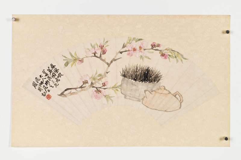 同治癸酉（1873年）作 周闲 花卉二帧 - 图8