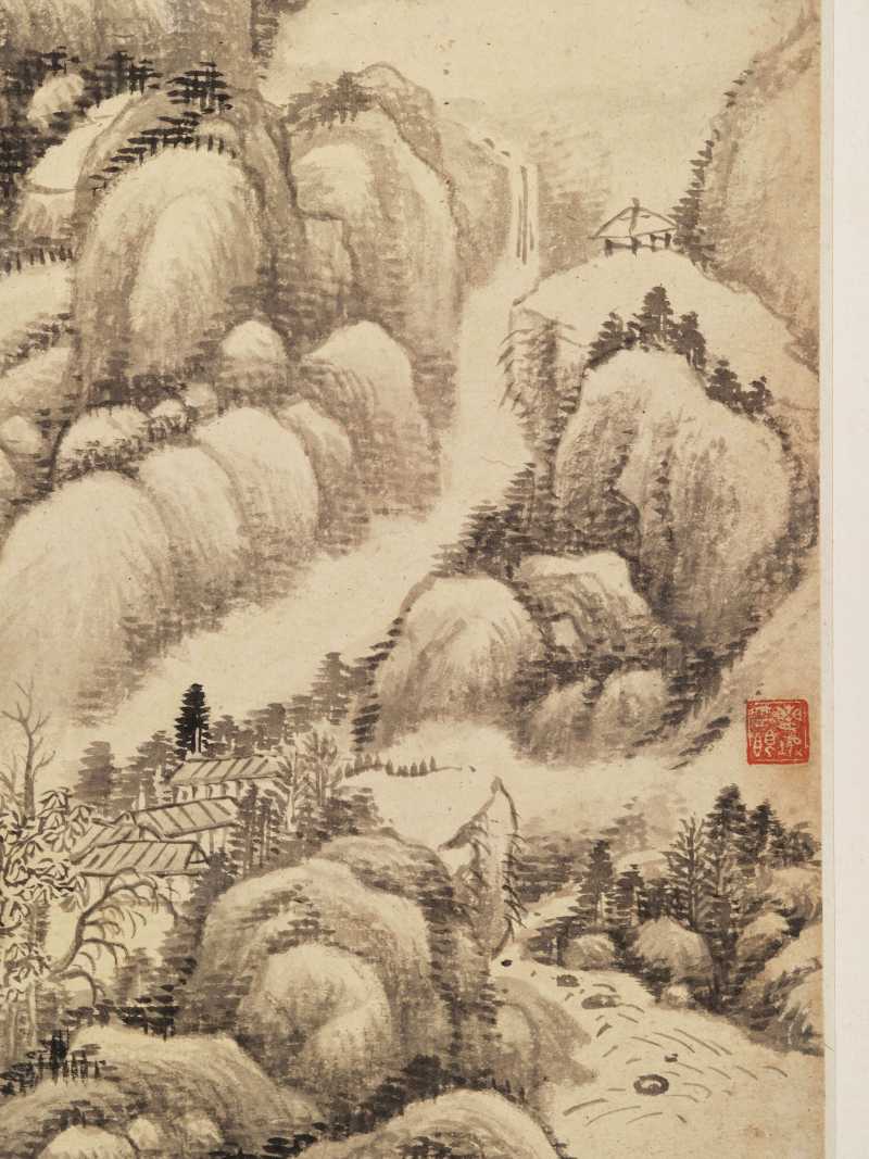 丙辰（1676年）、戊子（1708年）作 王鉴（款）、王翚（款）等七家 诸家山水册 - 图29