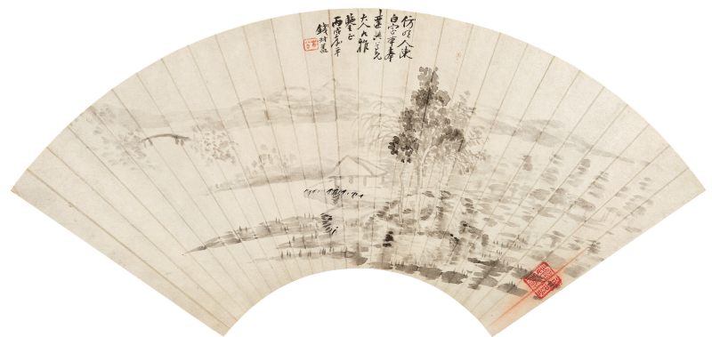丙戌（1846年）作 钱松 溪亭寂静
