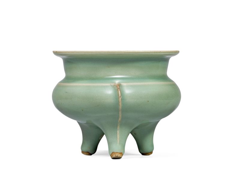龍泉窯粉青釉鬲式爐 - 图1
