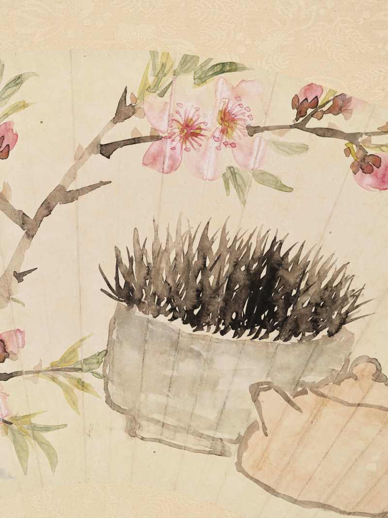 同治癸酉（1873年）作 周闲 花卉二帧 - 图10