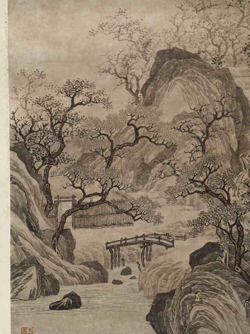 唐寅（款） 云山烟树图 - 图6