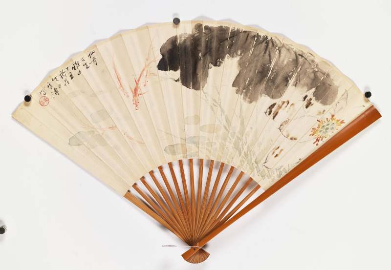 丁丑（1937年）作 王雪涛、溥伒 荷花游鱼·行书节录《洛神赋》 - 图2