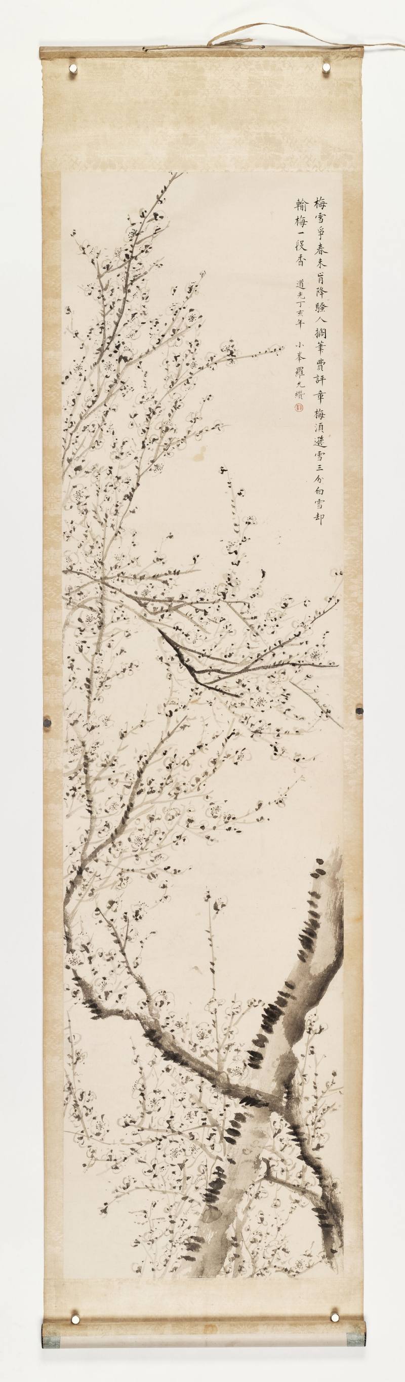 道光丁亥（1827年）作 罗小峰 雪梅图 - 图2
